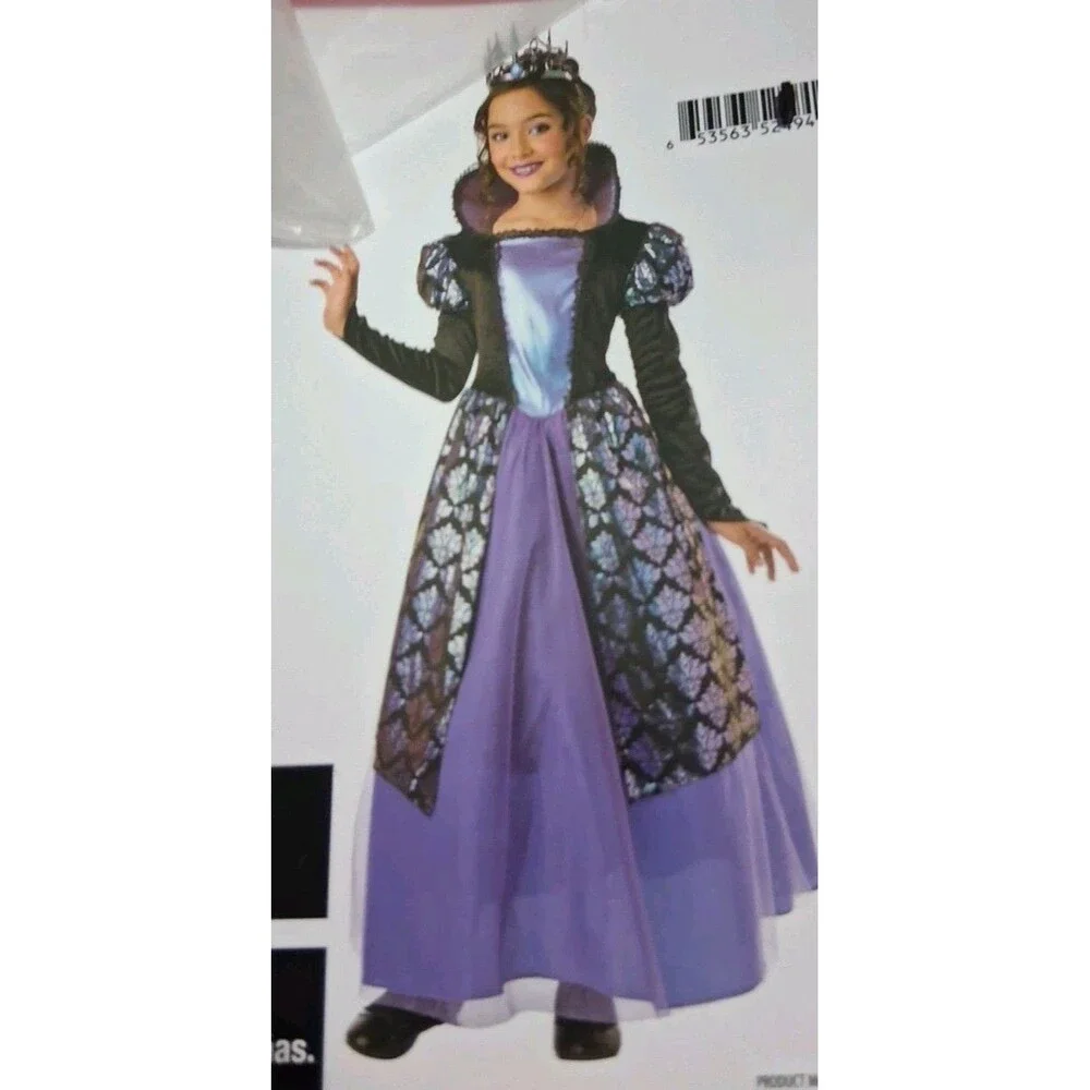 NWT Way To Celebrate  Girls Gothic Queen Costume Size M 7/8 Halloween
